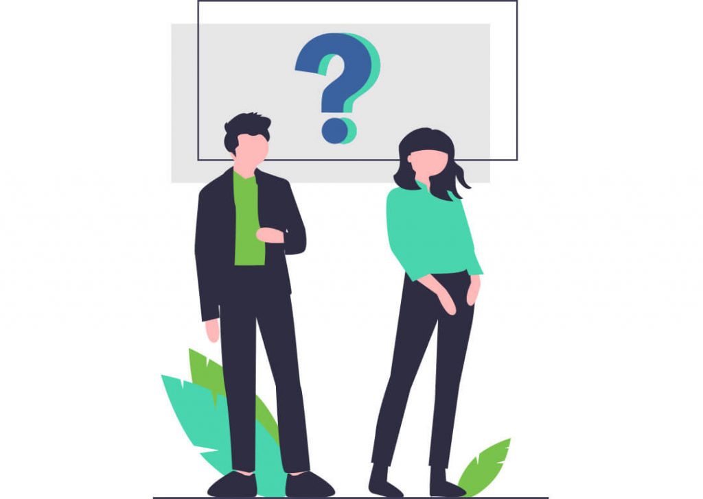 illustration of a boss and employee with a question mark over their heads